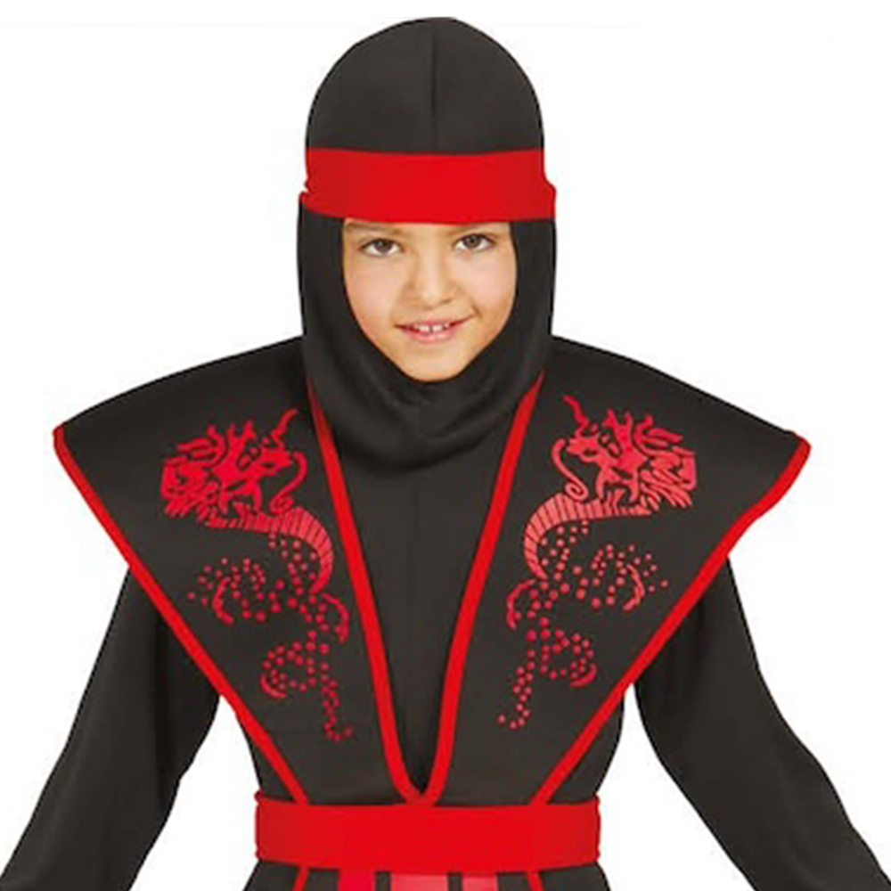 Fiestas Guirca Kids Ninja Shadow Black and Red Halloween Costume 5 to 6 Years Image 3