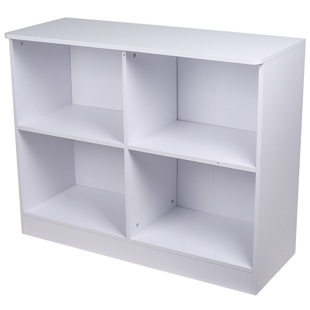H&O Direct 4 Shelf White Modern Sideboard Cube Storage Unit Image 3