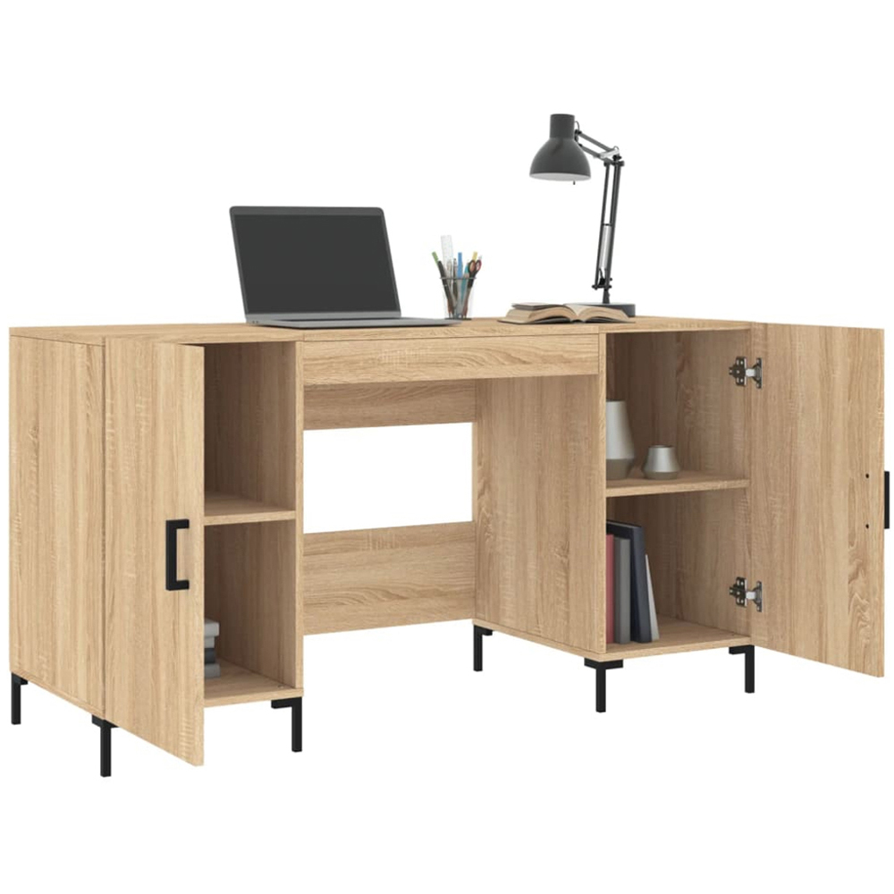 vidaXL 2 Door Computer Desk Sonoma Oak Image 4