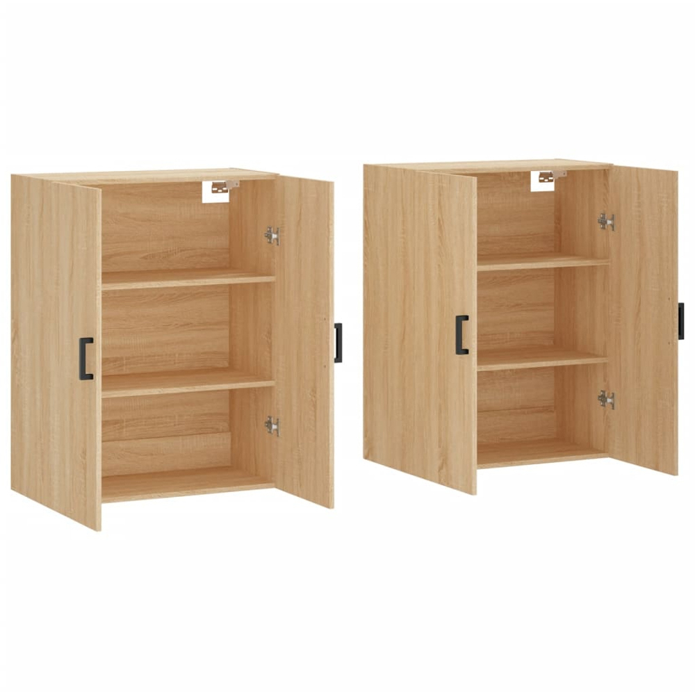 vidaXL 2 Door Brown Sonoma Oak Wall Mounted Cabinet 2 Pack Image 4