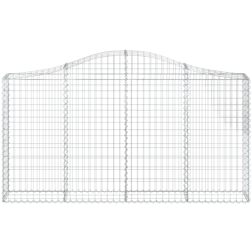 vidaXL Silver Galvanised Iron Arched Gabion Basket 200 x 30 x 100/120cm 3 Pack Image 2