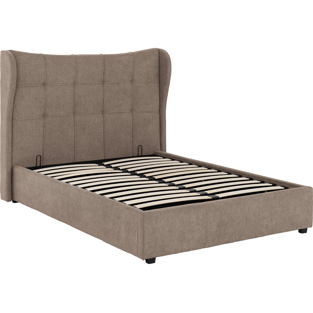 Seconique Verona Double Brown Fabric Gas Lift Ottoman Bed Frame Image 3