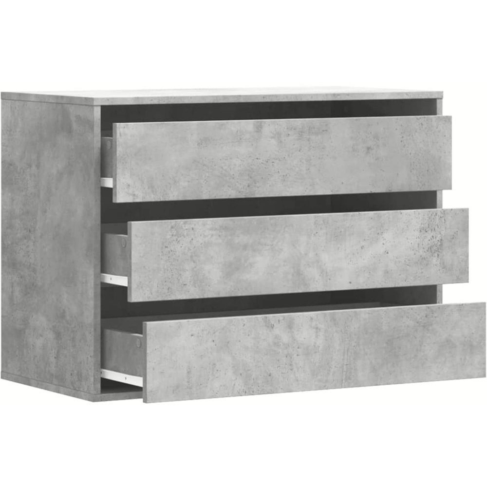 vidaXL 3 Drawer Grey Engineered Wood Chest of Drawers Image 5