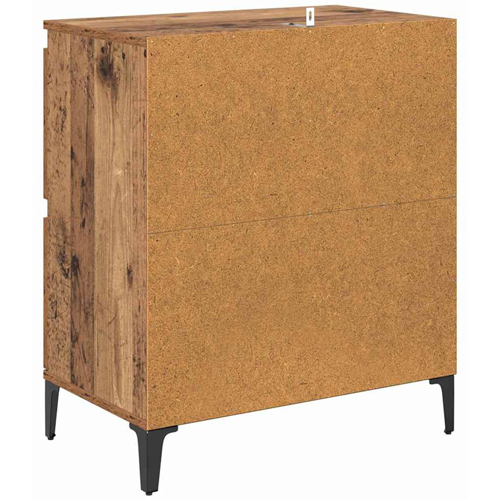 vidaXL 4 Door Old Wood Sideboard with Metal Legs Set of 2 Image 9