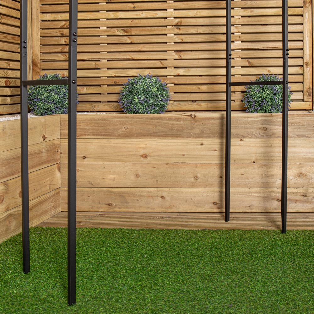 Tom Chambers Black Baroque Metal Steel Flower Rose Arch 240 x 110cm Image 5