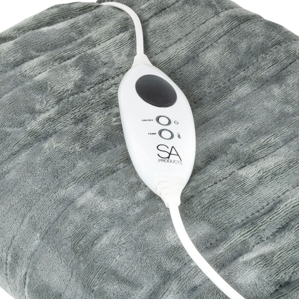 Single Grey Heated Throw Blanket with 9 Heat Settings Image 3