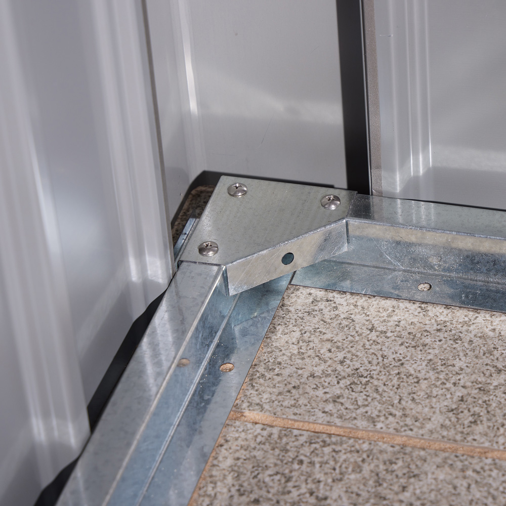 Rowlinson 8 x 6ft Grey Brentvale Premium Apex Metal Garden Shed Image 7