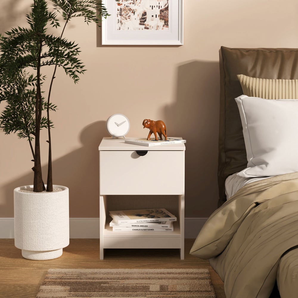 Crowndale Bora Single Drawer Single Shelf Kashmir Matt Bedside Cabinet Image 7