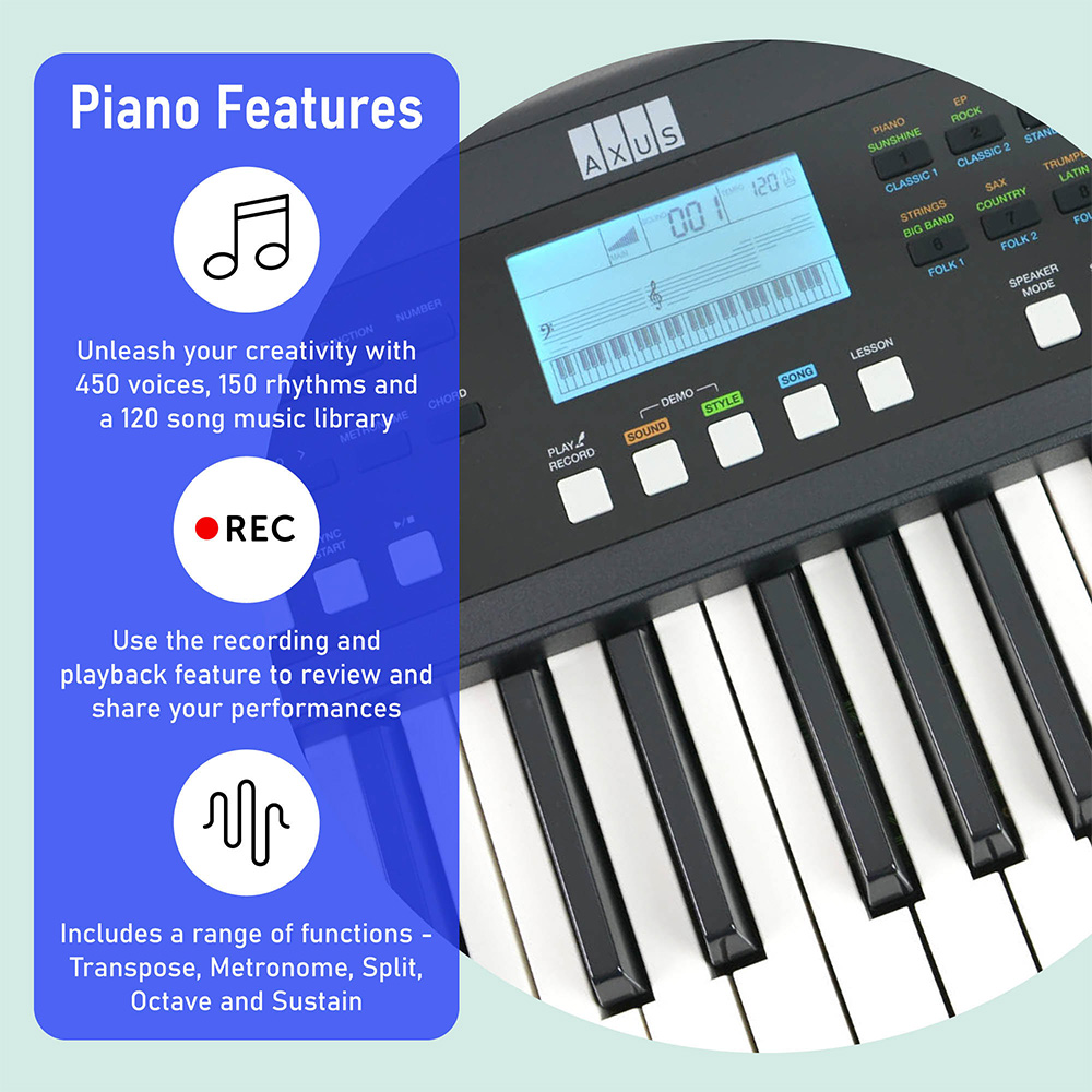 AXUS AXP3 61 Note Slimline Keyboard Pack Image 3