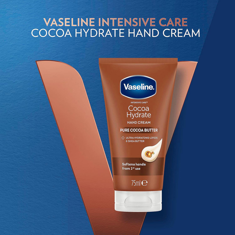 Vaseline Intensive Care Cocoa Hydrate Pure Cocoa Butter Hand Cream 75ml 10 Pack Image 3