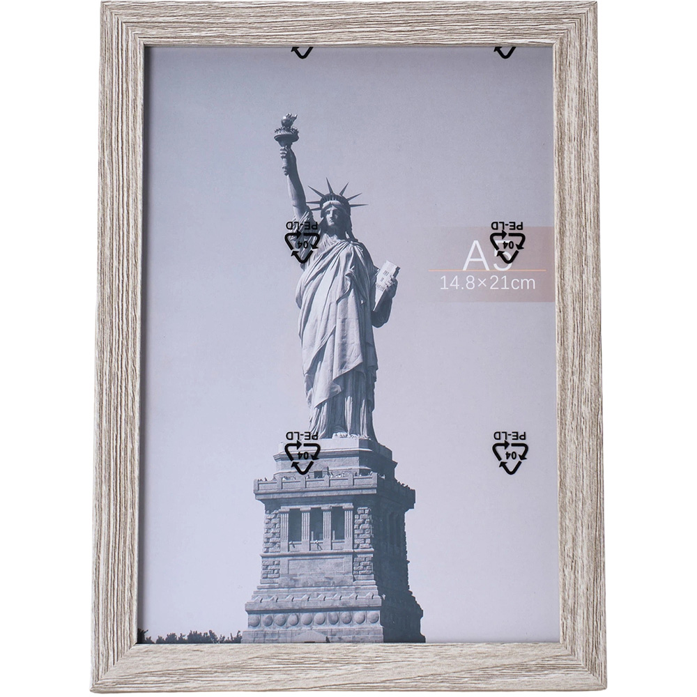 Living and Home Grey Wood Grain Photo Frame 5.8 x 8.3 inch 5 Pack Image 1