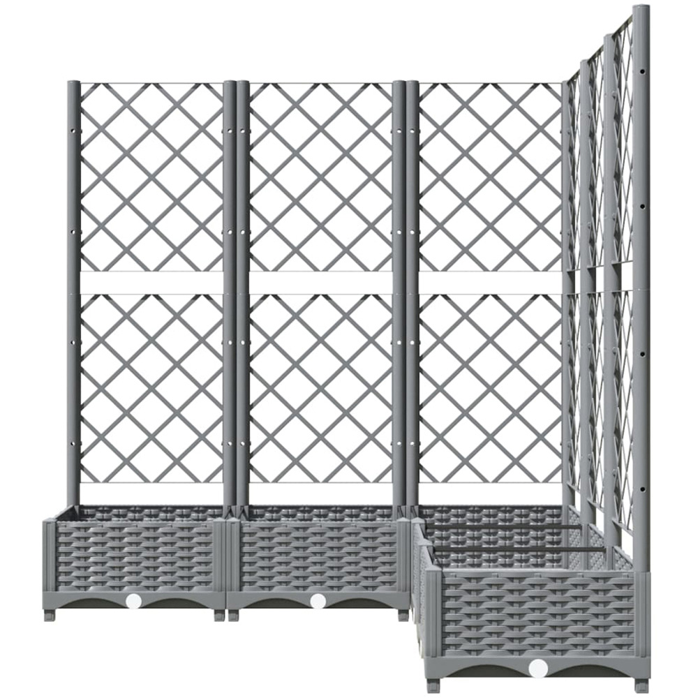vidaXL Grey Polypropylene Raised Garden Bed with Trellis 121.5 x 120 x 120cm Image 4