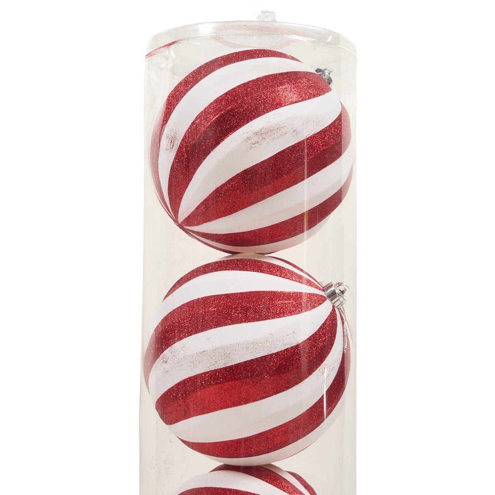 Set of 3 XL Candy Cane Carnival Baubles Image 3