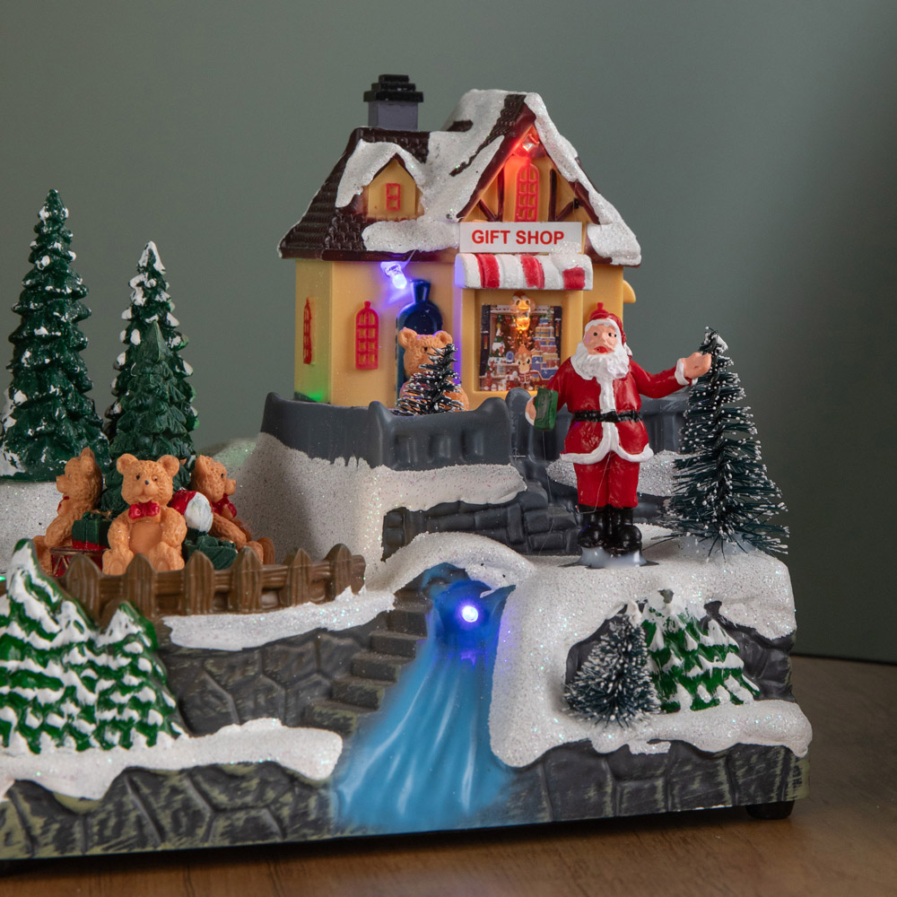 Samuel Alexander Light Up Christmas Gift Shop Snow Scene with Music and LED Lights 18cm Image 5