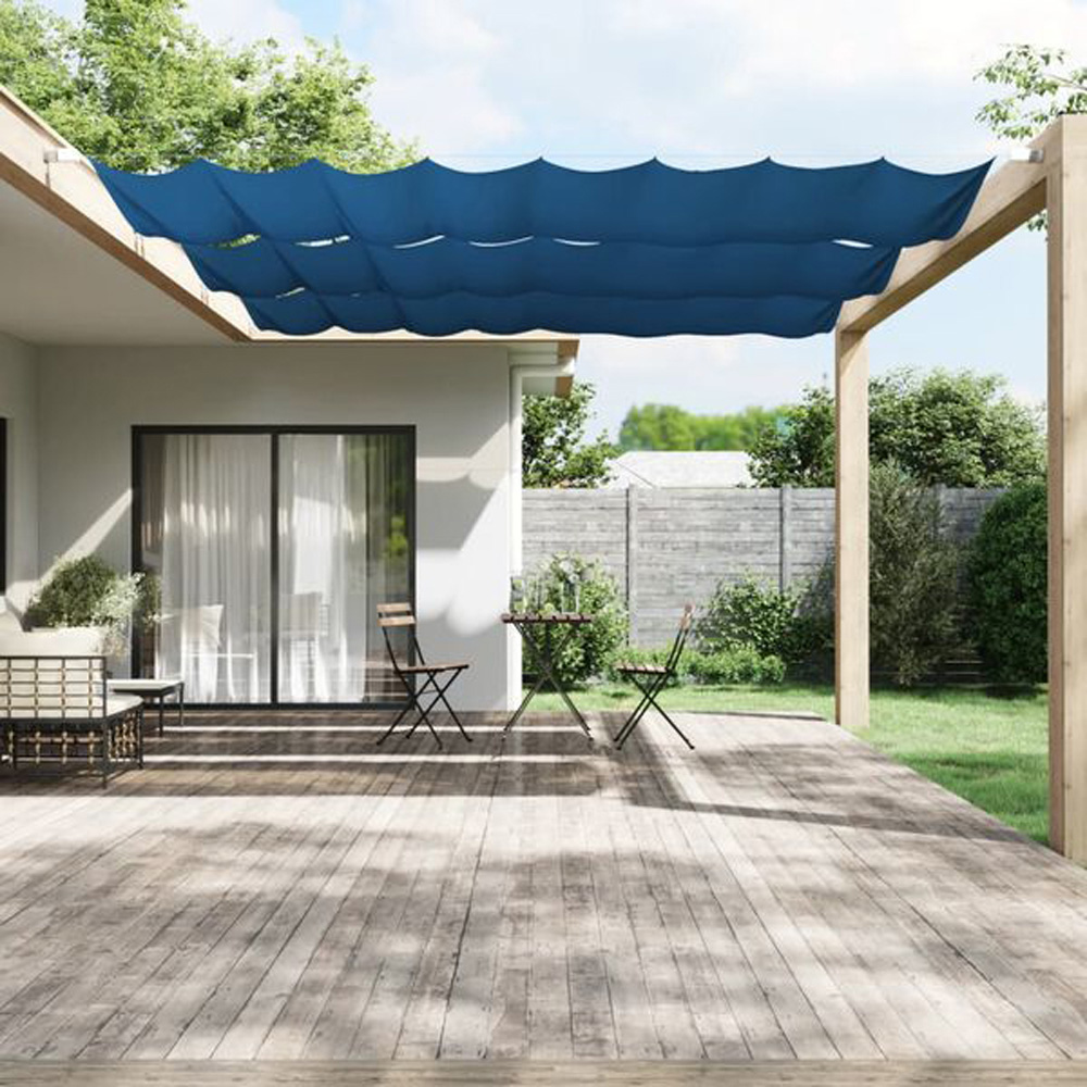 vidaXL Blue Oxford Fabric Vertical Awning 1.4 x 4.2m Image 1