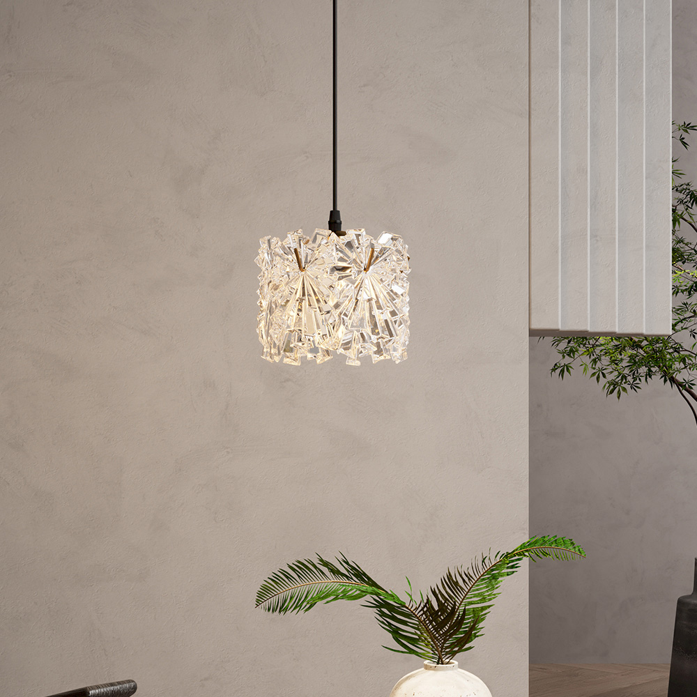 Living and Home Large Gold Glass Shade E27 Pendant Light Image 7