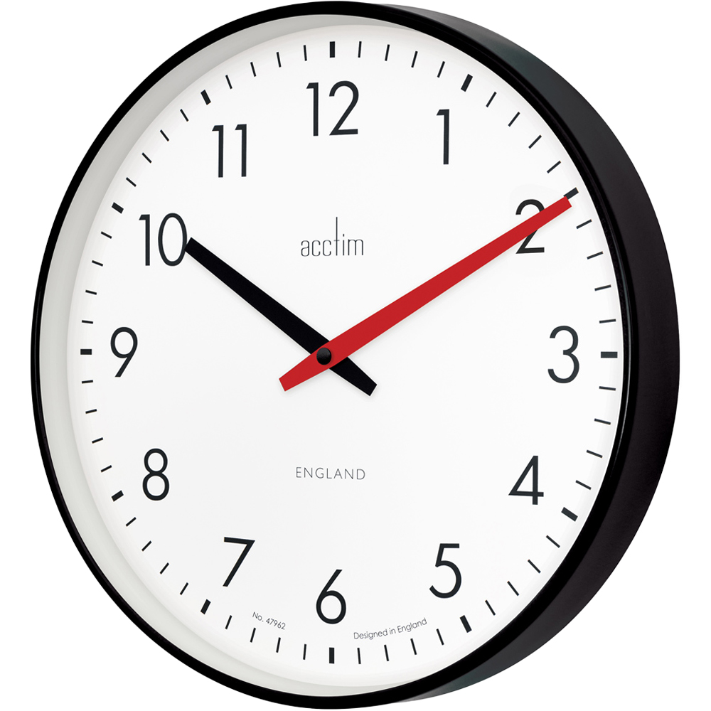 Acctim Riley Black Retro Wall Clock Image 2