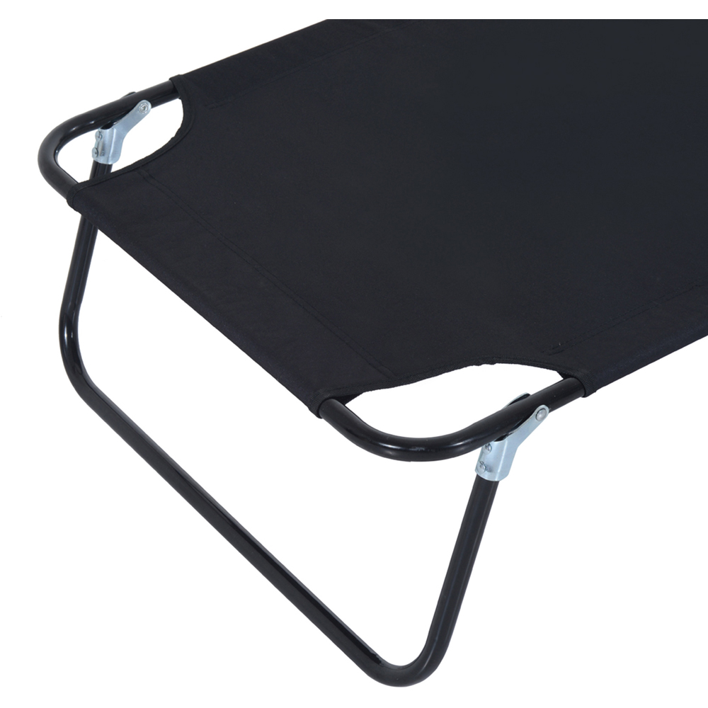 Outsunny Black 4 Level Reclining Sun Lounger with Reading Hole Image 3