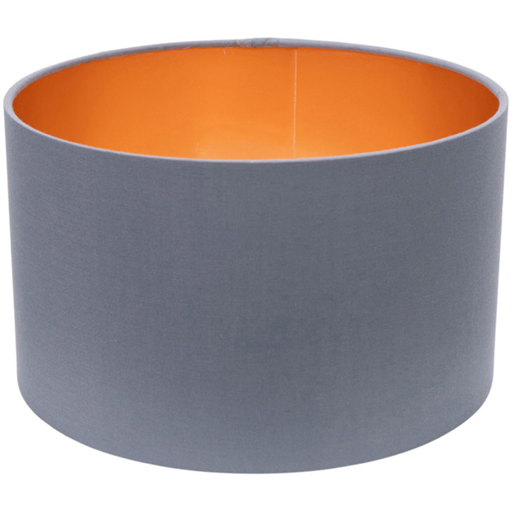 ValueLights Reni Grey and Copper Inner Drum Ceiling Lamp Shade 25cm Image 1
