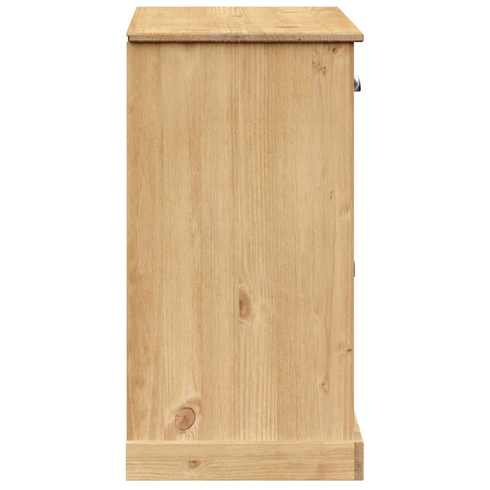 vidaXL Vigo 3 Door 3 Drawer Brown Solid Pine Wood Sideboard Image 6