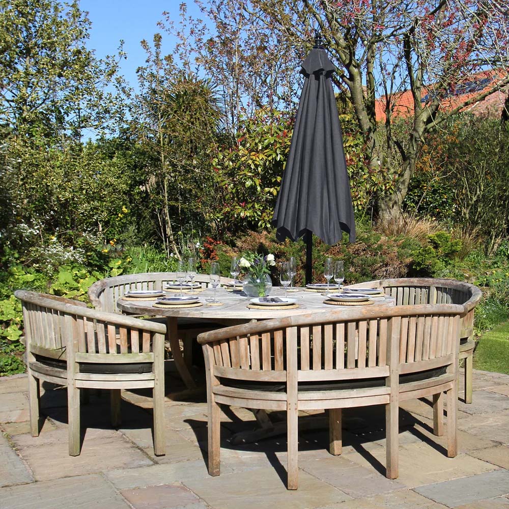 MonsterShop Grey Cantilever Parasol with Fan Base Image 5