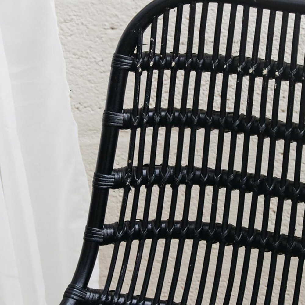 Interiors by Premier Lagom Black Rattan Curved Chair Image 6