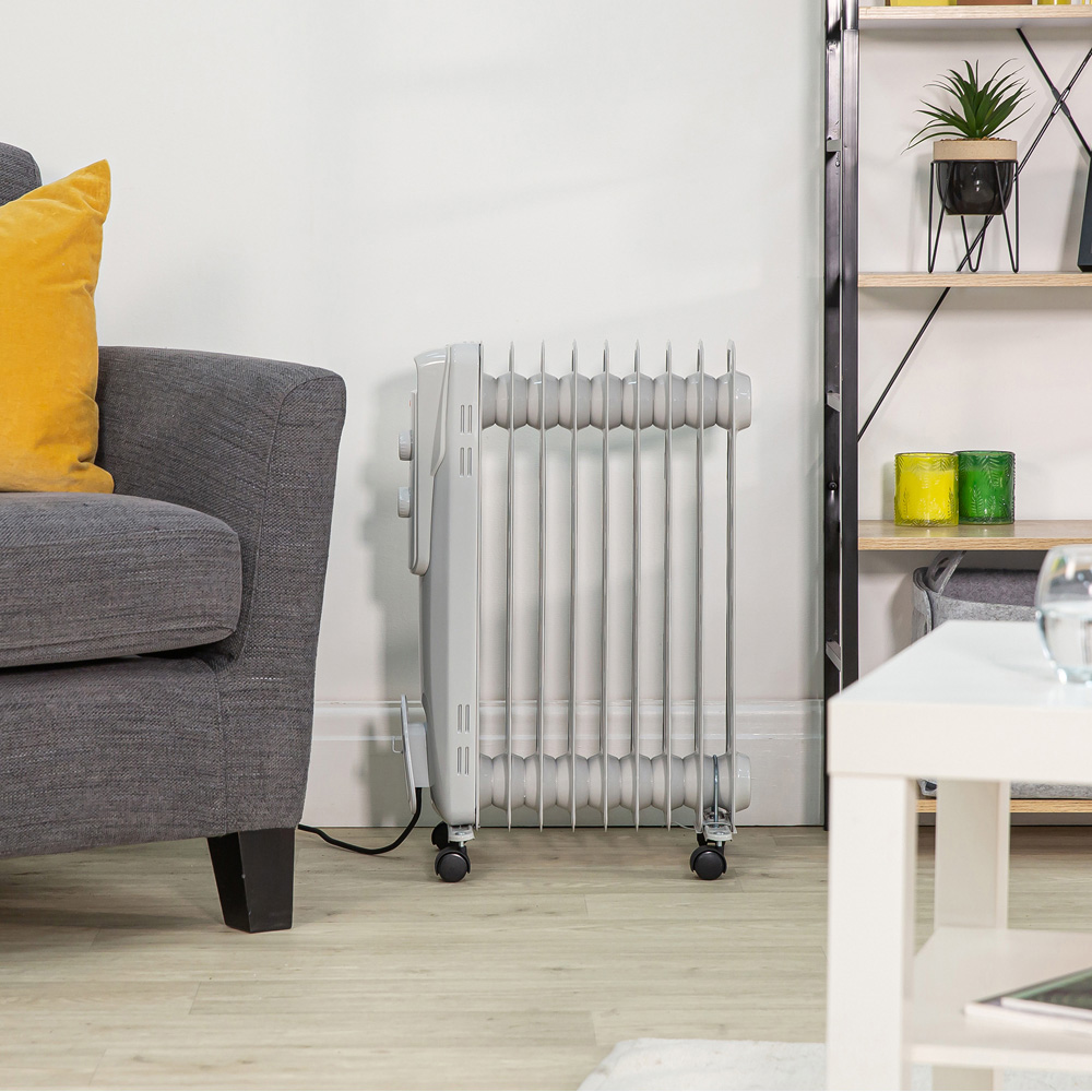 Zanussi Light Grey 9-Fin Oil Filled Radiator 2000W Image 6
