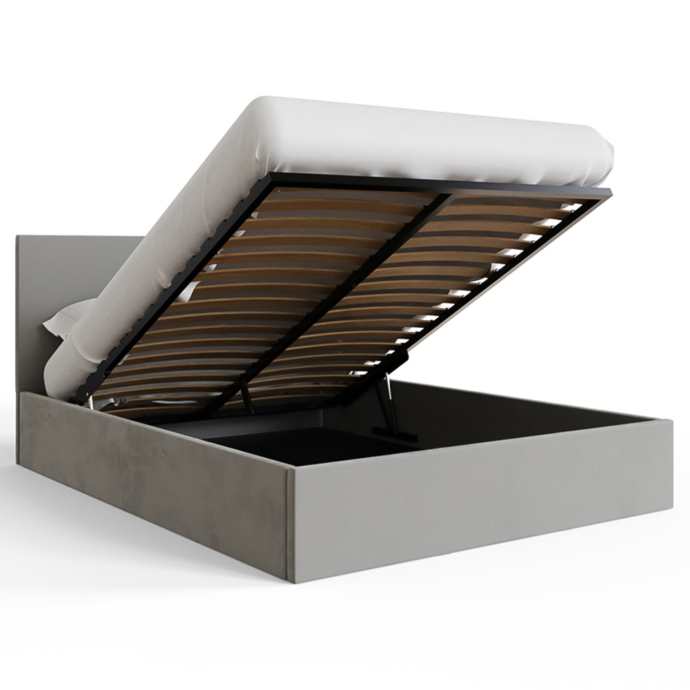 GFW King Size Charcoal Grey Velvet End Lift Ottoman Bed Image 5