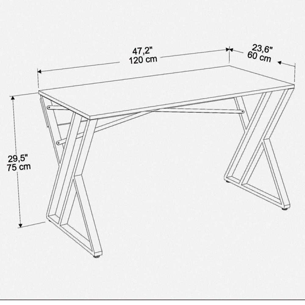 Decorotika Gyza Computer Desk White Marble and Gold Image 6