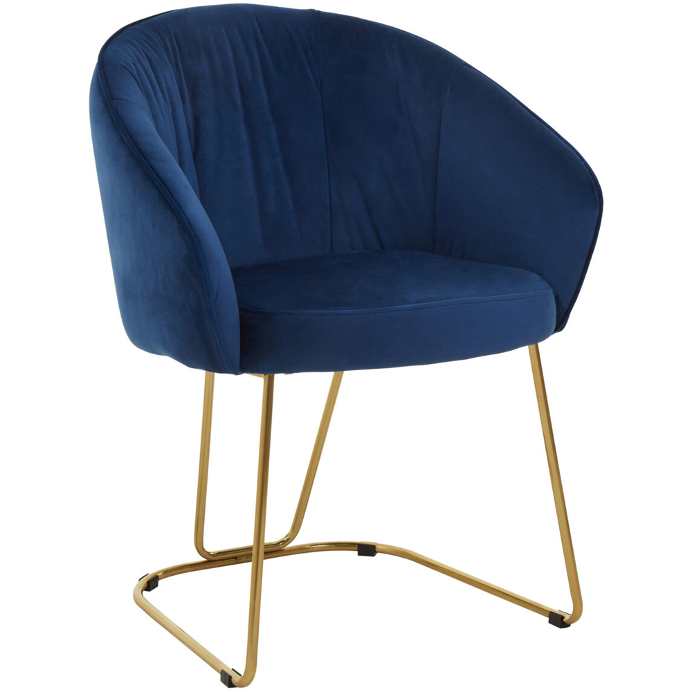Premier Housewares Veneto Midnight Velvet Curved Dining Chair Image 4