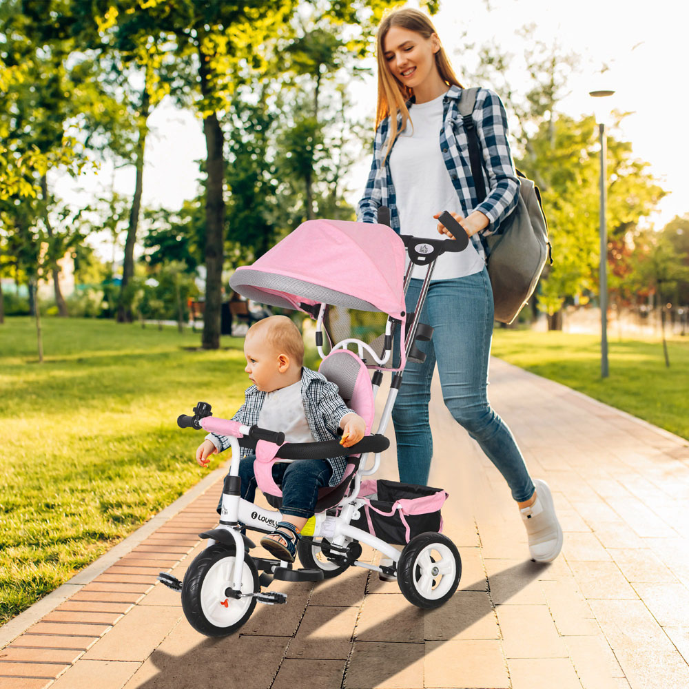 Tommy Toys Pink 6 in 1 Kids Trike Image 2