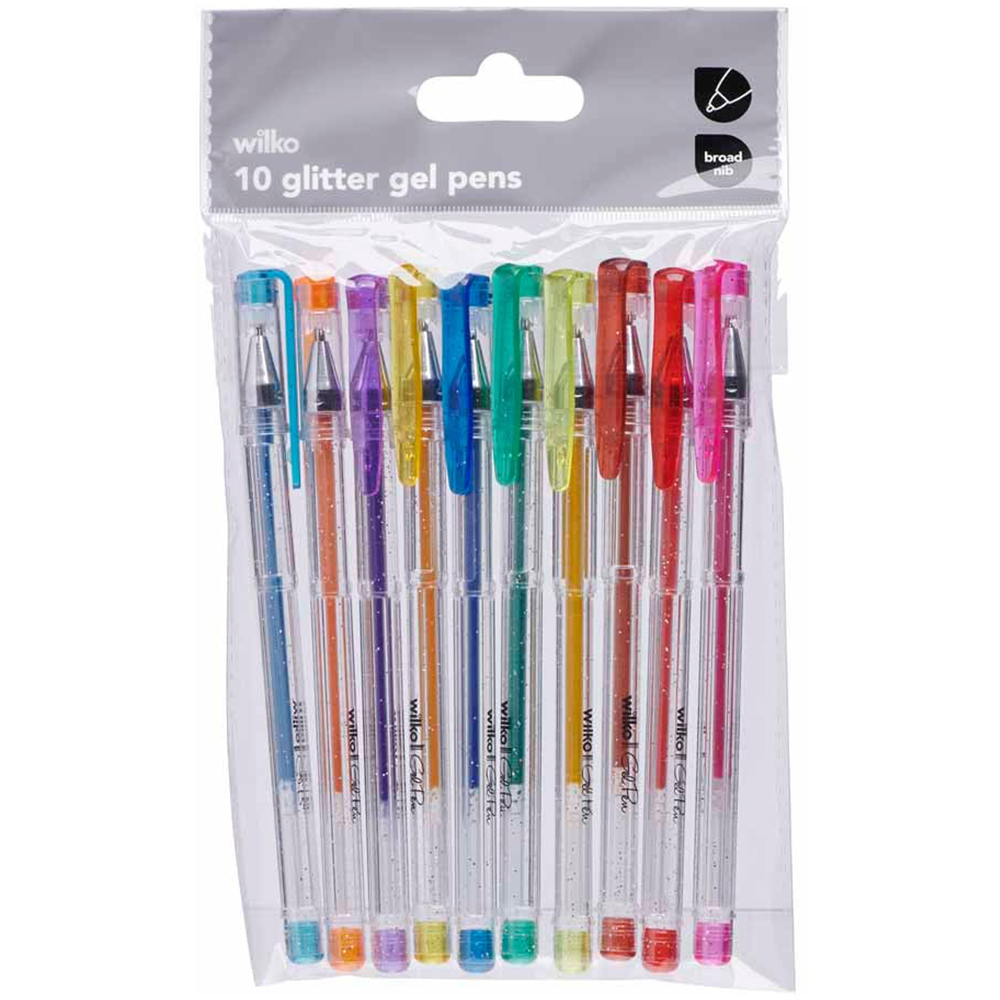 Wilko Glitter Gel Pens 10 pack Image