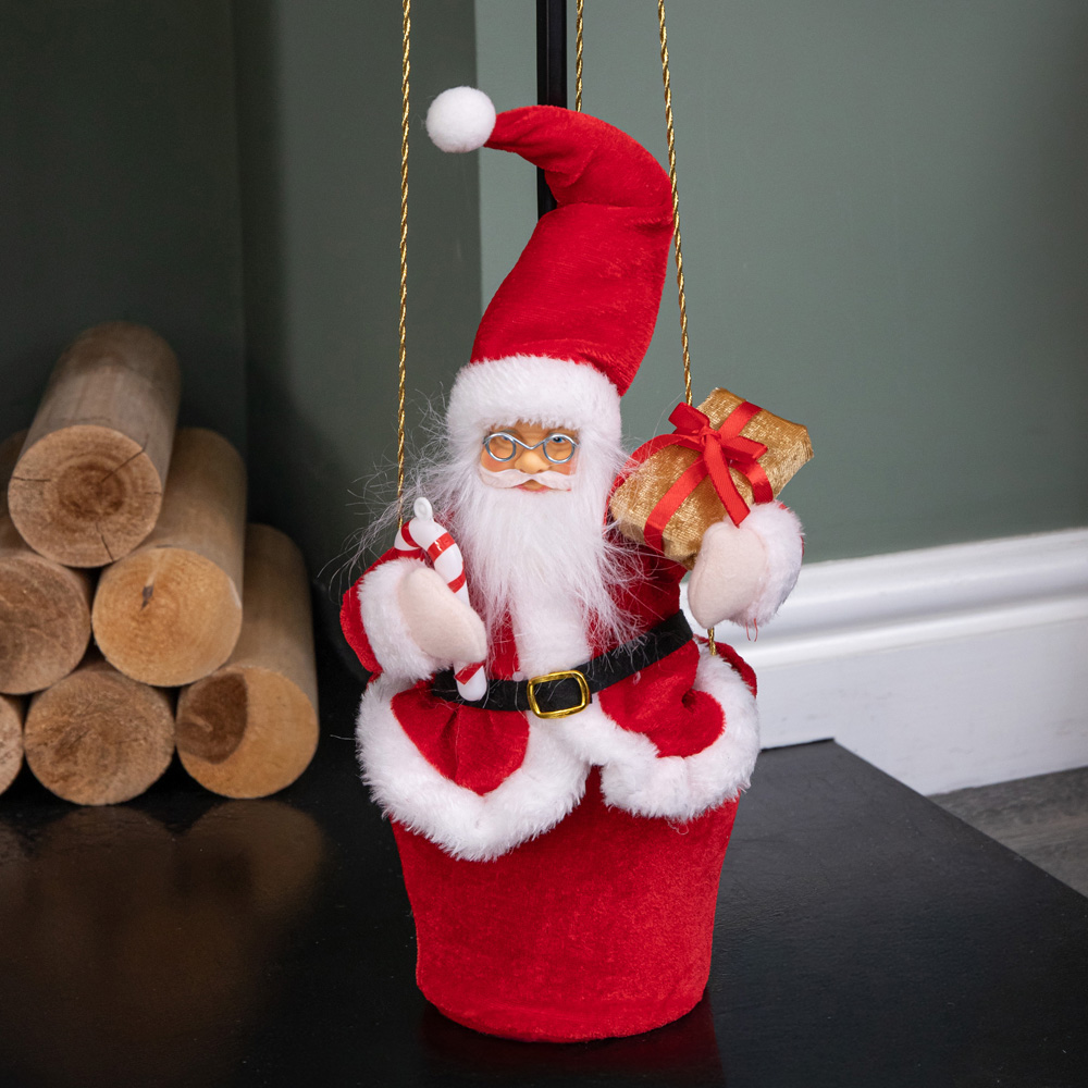 Samuel Alexander Red and Green Santa's Hot Air Balloon Hanging Christmas Decoration 80cm Image 5