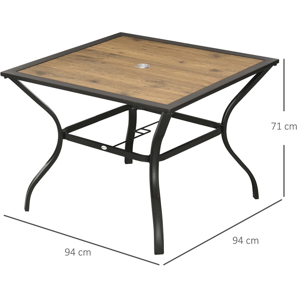 Outsunny 4 Seater Square Stone Grain Effect Garden Dining Table Brown Image 7
