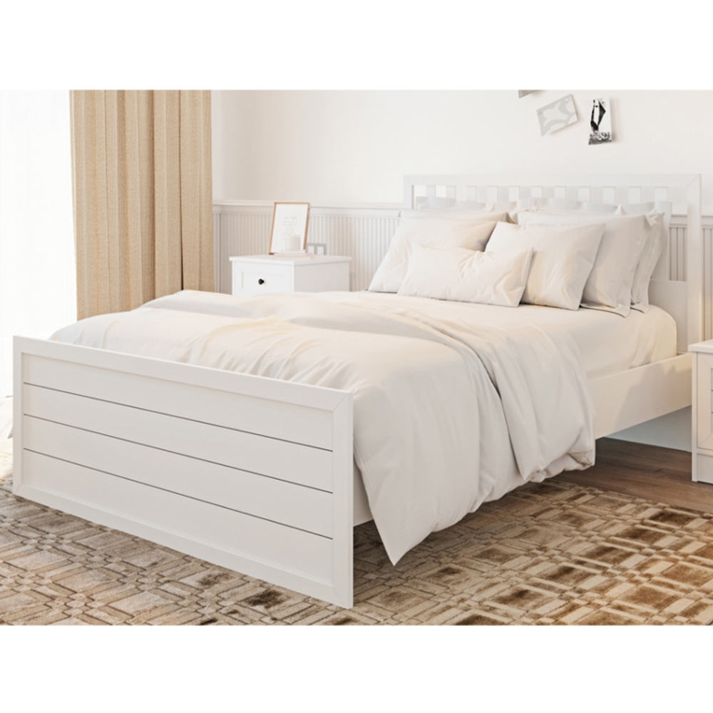 Evu VENICE King Size Soft White Bed Frame Image 2