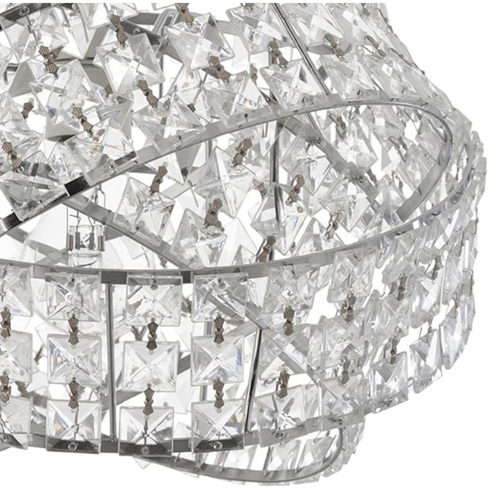 Silver Jewelled Twisted Clear Pendant Light Image 6
