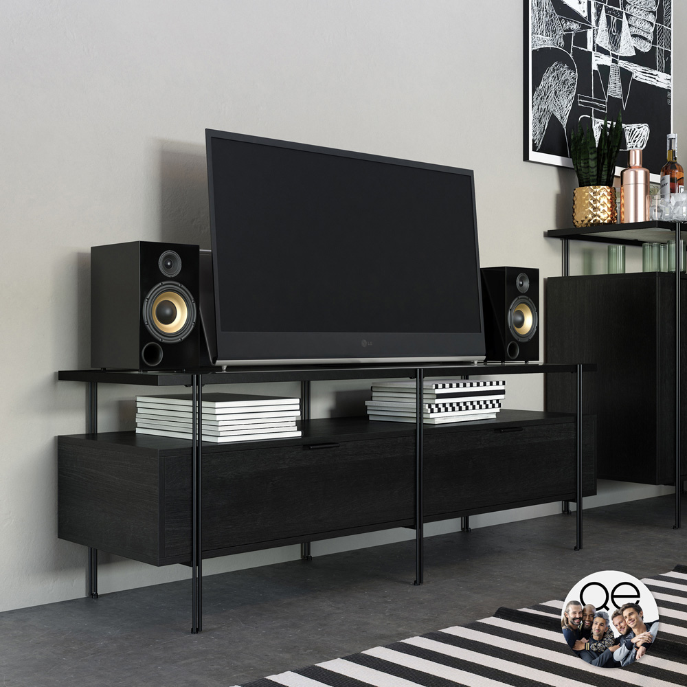 Dorel Wainwright Black Oak TV Stand Image 8
