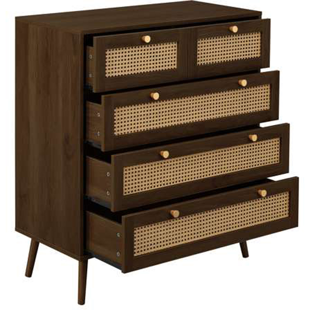 Croxley 5 Drawer Rattan Chest of Drawers Image 3