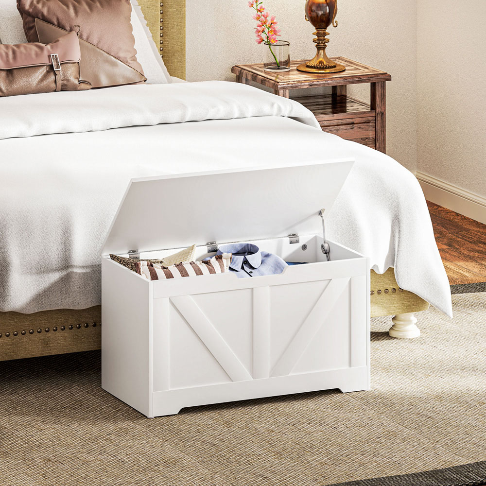 HOMCOM White Storage Trunk 80cm Image 4