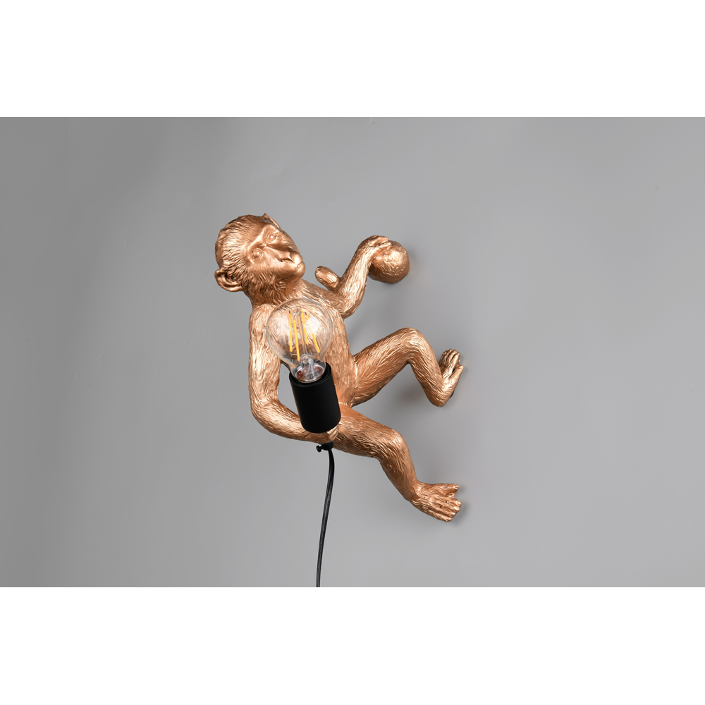 TRIO Louy Gold Monkey Wall Light Image 5