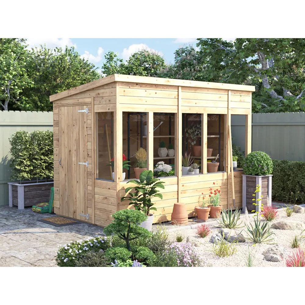 Dunster House Overlord 6 x 10ft Modular Brown Superfelt Pent Potting Shed Image 3