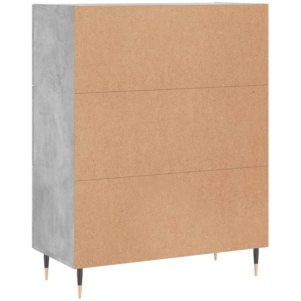 vidaXL Single Glass Door 3 Drawer Concrete Grey Wooden Sideboard Image 8