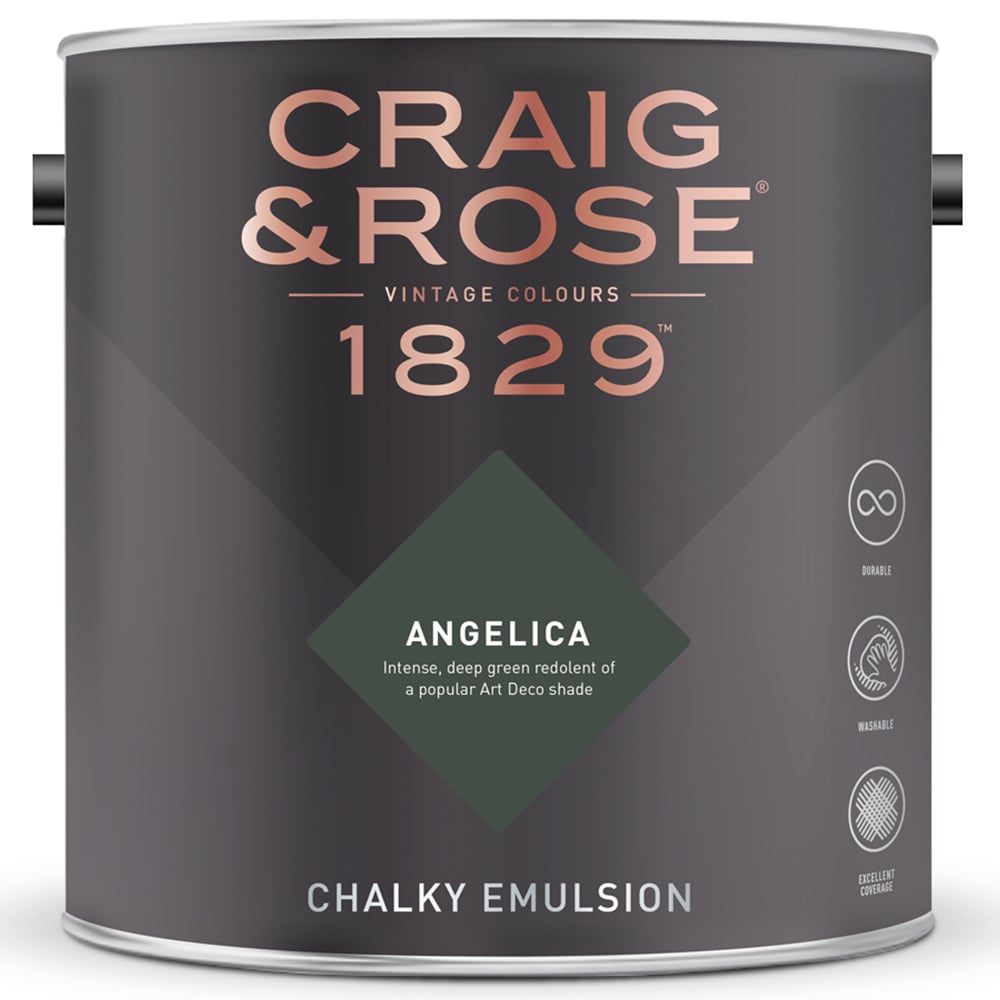 Craig & Rose Walls and Ceilings Angelica Chalky Emulsion Paint 5L Image 2