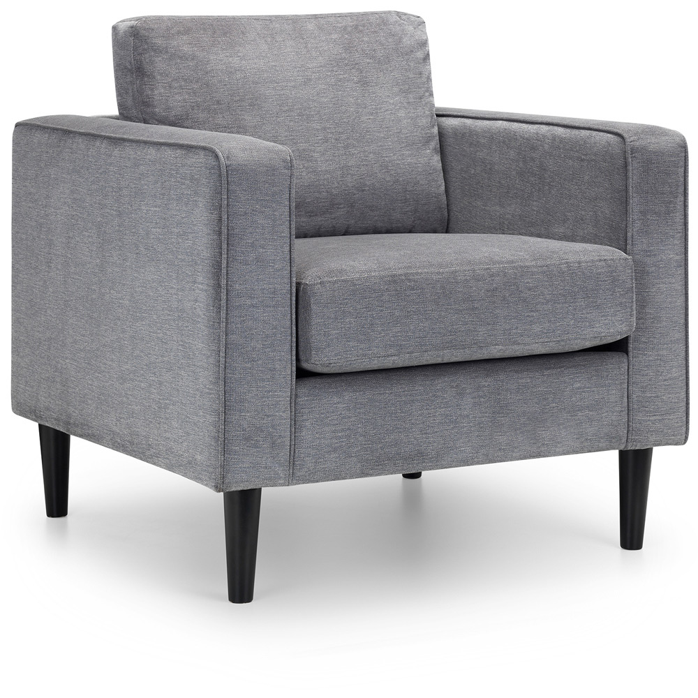 Julian Bowen Hayward Grey Chenille Fabric Chair Image 2