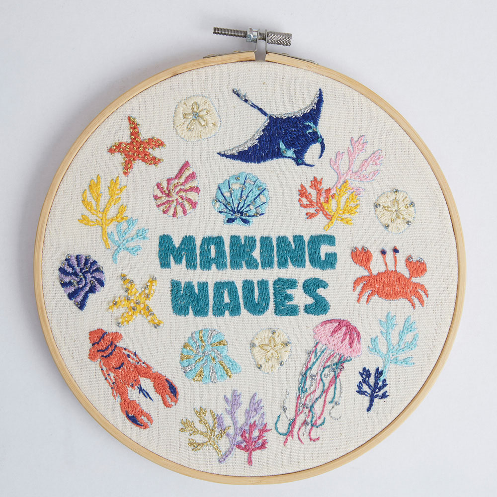 Sew & So On Making Waves Embroidery Hoop Decoration Craft Kit Image 3