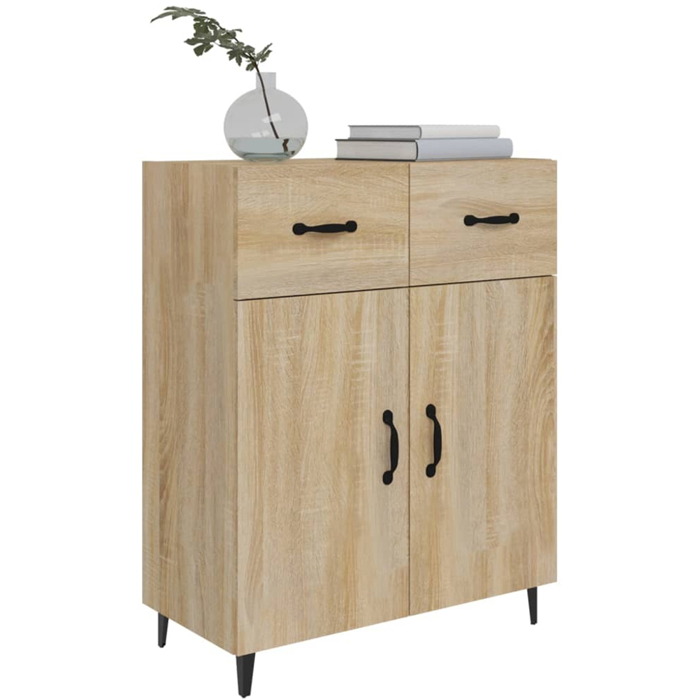 vidaXL 2 Door 2 Drawer Sonoma Oak Sideboard Image 3