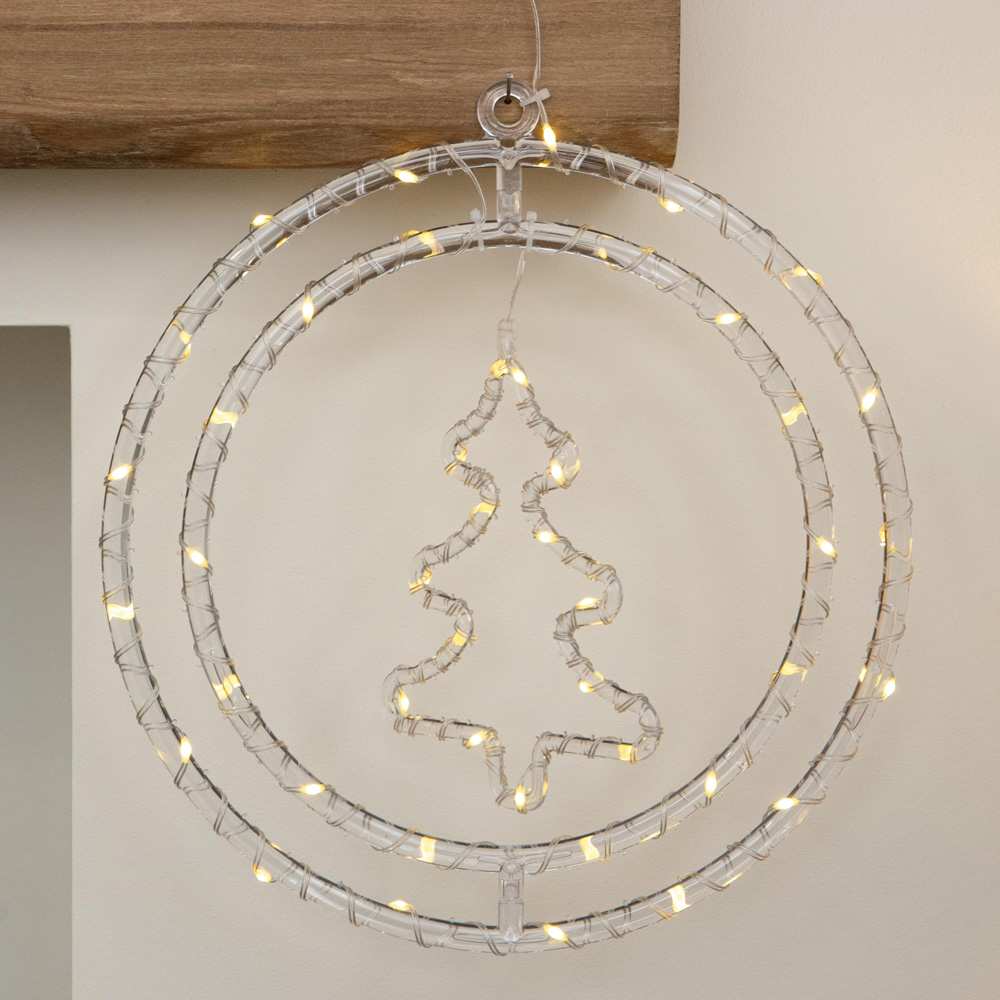 Samuel Alexander 45 Warm White LED Christmas Tree Ring Hanging Decoration 33cm Image 1