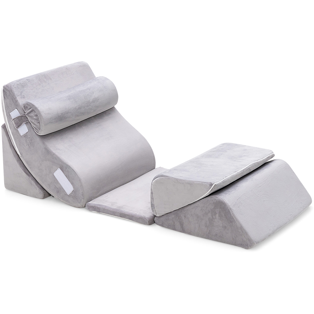 Costway 6 Piece Grey Memory Foam Bed Wedge Pillow Set Image 1