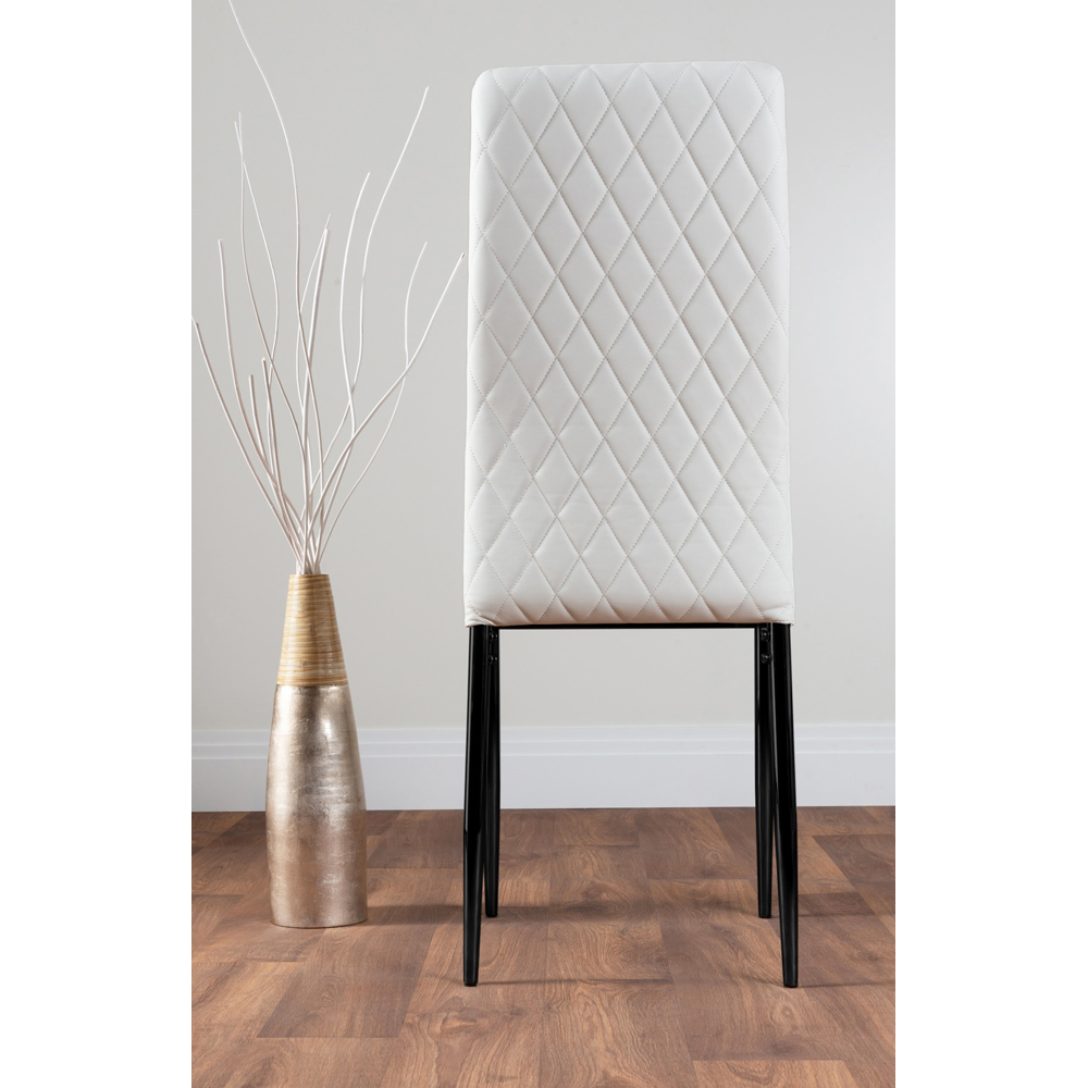 Furniturebox Valera Set of 6 White and Black Faux Leather Dining Chair Image 4