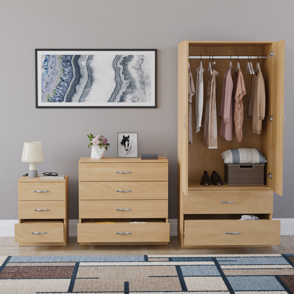 VIDA DESIGNS Riano Pine 3 Piece Bedroom Furniture Set Image 3